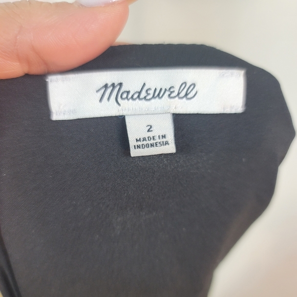 MADEWELL TULIP-SLEEVE IN FRENCH ROSE FAUX-WRAP MINI DRESS SIZE 2 - Picture 15 of 16